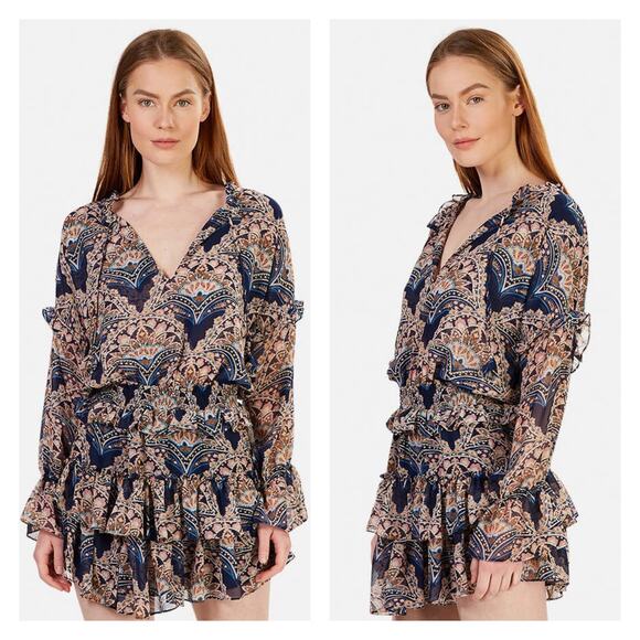 Misa Los Angeles Lolita Mini Dress In Resort Paisley Size M - Picture 4 of 16